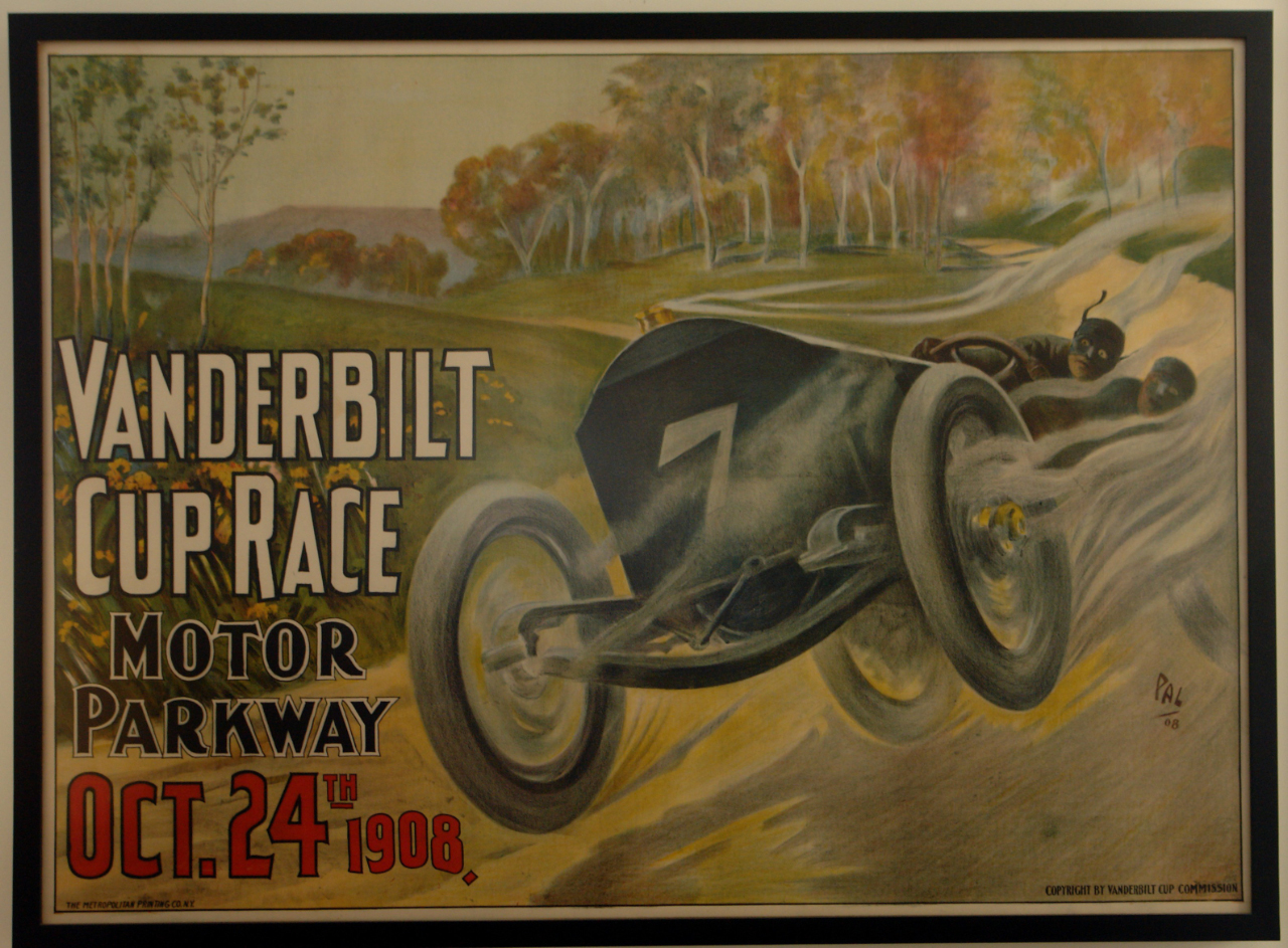 A painting commissioned by the 1908 Vanderbilt Cup Commission  painted by PAL (Jean de Paleologue).